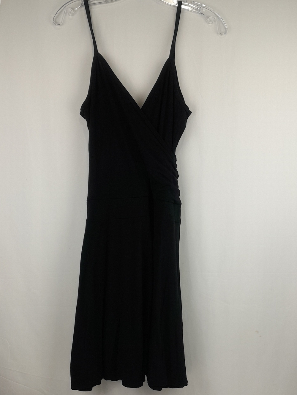 Jonathan Martin Black Thin Strap Wrap Style Knee Length Dress